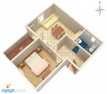 Plan Vrsi - Mulo, Plan u smještaju tipa apartment, WIFI.