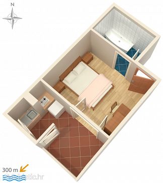 Studio flat AS-6070-c - Apartments Nemira (Omiš) - 6070