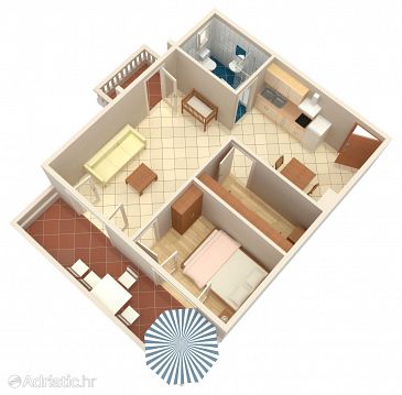 Plan Vrsi - Mulo, Plan u smještaju tipa apartment, WIFI.