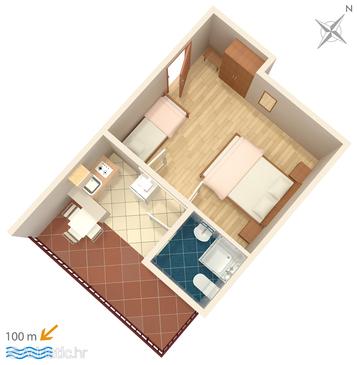 Studio flat AS-6867-b - Apartments Brist (Makarska) - 6867