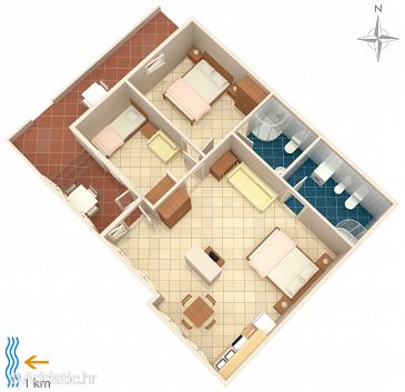 Plan Rovinj, Plan u smještaju tipa apartment, WIFI.