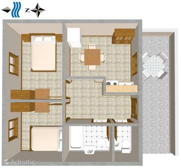 Plan Povlja, Plan u smještaju tipa apartment, WIFI.