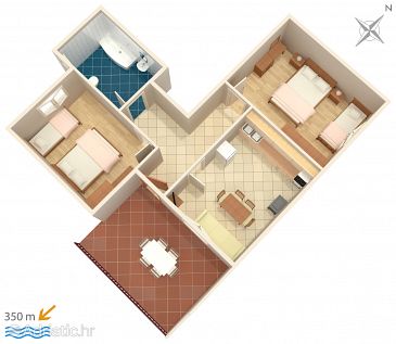 Plan Mali Rat, Plan u smještaju tipa apartment, dopusteni kucni ljubimci i WIFI.