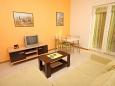 Obývací pokoj Luka Krnica, Obývací pokoj u smještaju tipa apartment.