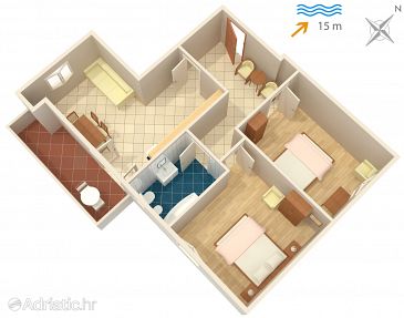 Plan Kali, Plan u smještaju tipa apartment, WIFI.