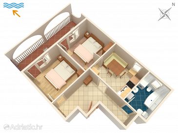 Plan Marina, Plan u smještaju tipa apartment, WIFI.