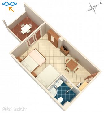 Studio flat AS-9361-b - Apartments Novalja (Pag) - 9361