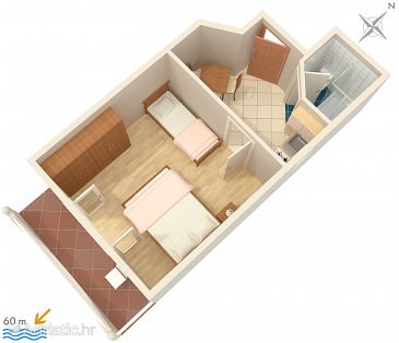 Studio flat AS-955-b - Apartments Duće (Omiš) - 955